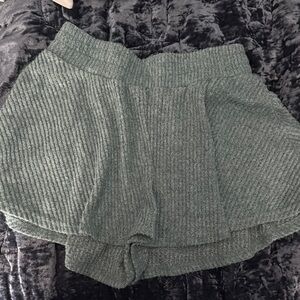 Cozy Green Knit Women's Shorts